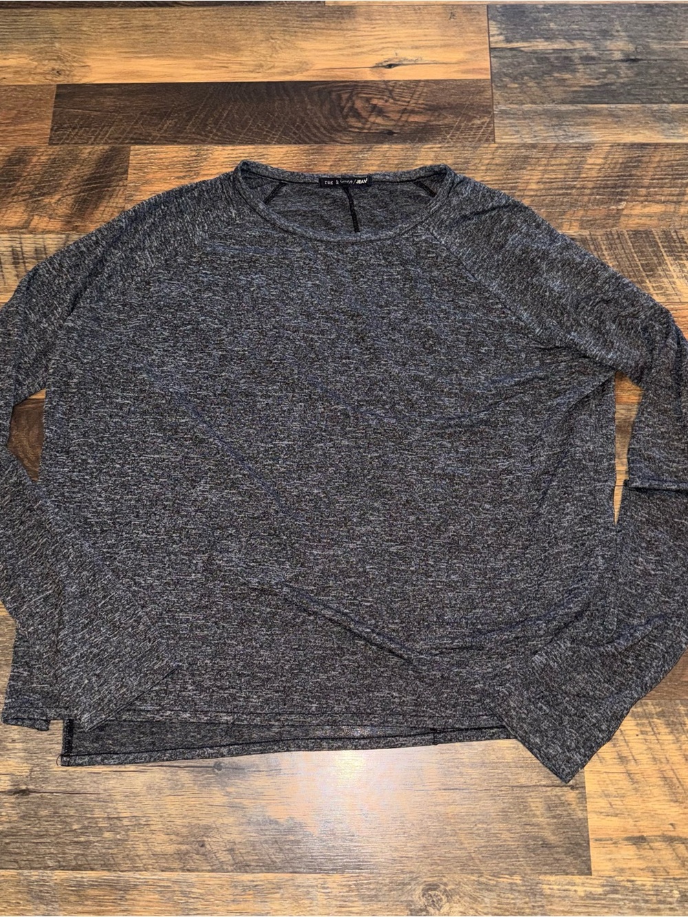 rag & bone Women's Charcoal Heather Long Sleeve Tee